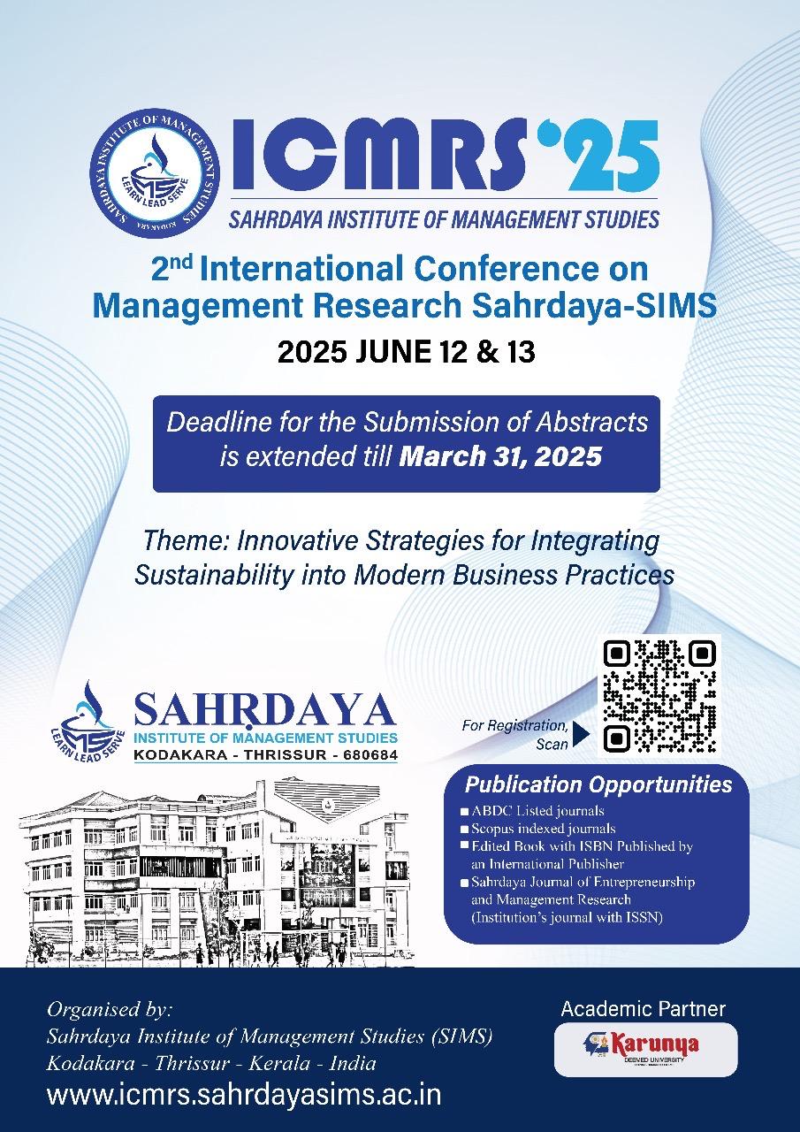 ICMRS’25: Sahrdaya-SIMS International Conference on Management Research