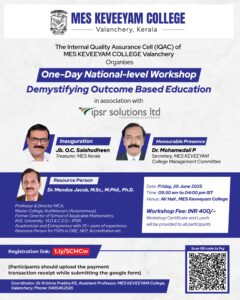 One-Day National-level Workshop on OBE @ MES KEVEEYAM COLLEGE, Valanchery, Malappuram