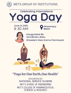🧘‍♀️ International Yoga Day 2025 Celebrations at METS Group of Institutions, Mala