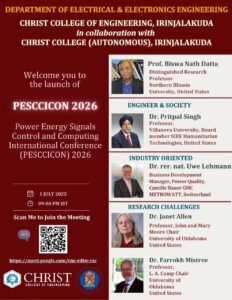 🎓 PESCCICON 2026 International Conference Launch by Christ College of Engineering & Christ College Irinjalakuda