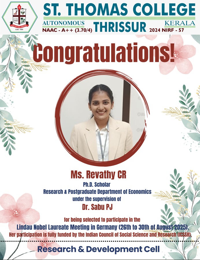 Kerala Scholar Revathy C.R Represents India at Lindau Nobel Laureate Meeting 2025 - www.CampusRound.com