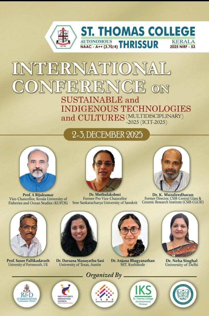 International Conference at St. Thomas College Thrissur Set for December 2–3 www.CampusRound.com