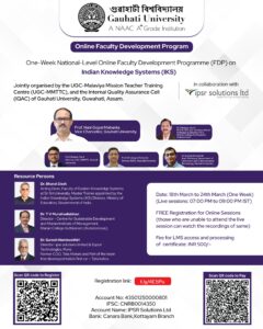 National-level Online FDP on IKS by Gauhati University, Assam