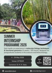 🌿 Summer Internship Programme 2026 at JNTBGRI: for Life Science Students in Kerala