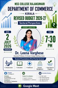 NSS College Rajakumari Organises Kerala Revised Budget 2026–27 Student Presentation and Expert Analysis