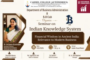 Indian Knowledge System seminar on financial wisdom at Carmel College Mala